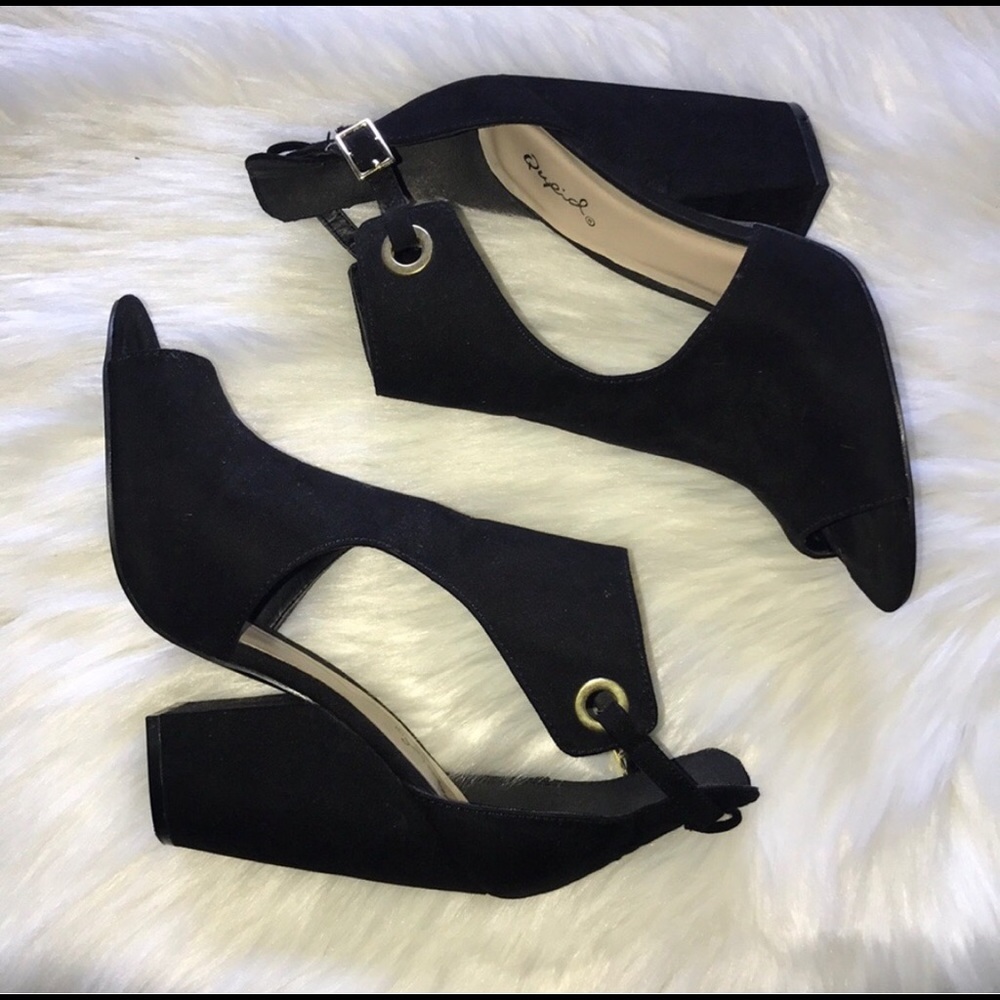 Black open toed heels